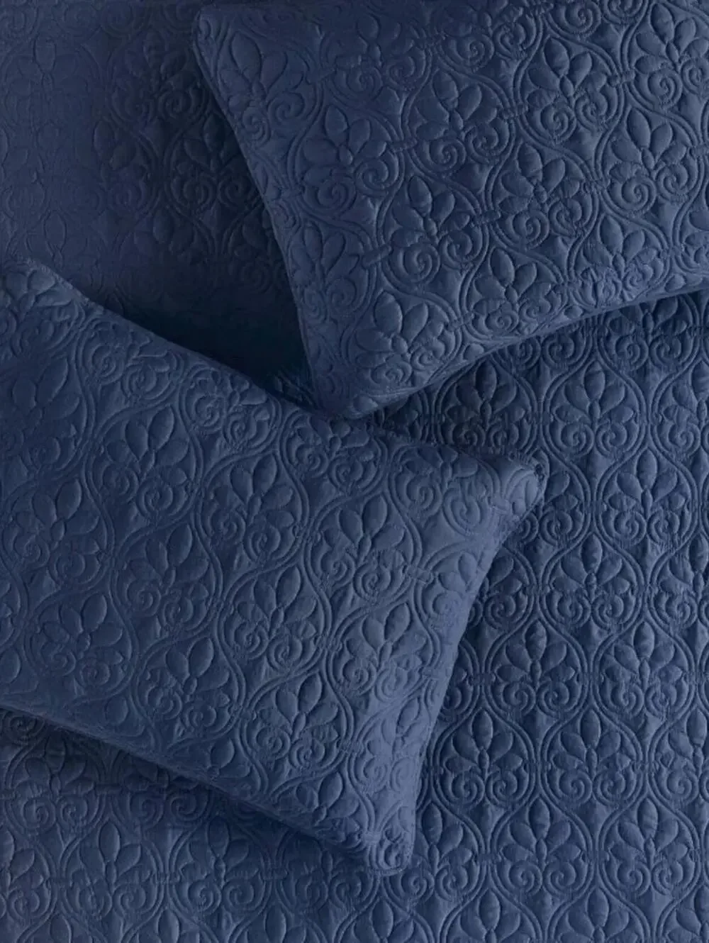 QUILT/COVERLET SET-3PC-KING-NAVY